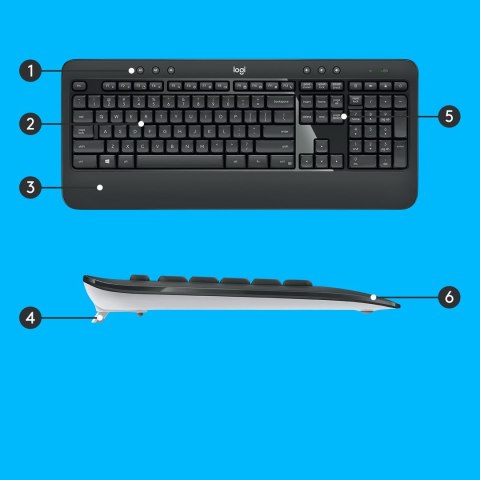 Zestaw klawiatura + mysz membranowa Logitech MK540 920-008685 (USB; kolor czarny; optyczna; 1000 DPI) Logitech Zestaw klawiatura + mysz membranowa Logitech MK540 920-008685 (USB; kolor czarny; optyczna; 1000 DPI) Logitech