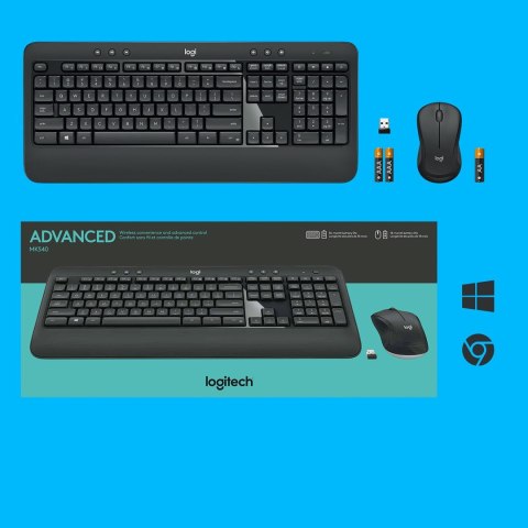 Zestaw klawiatura + mysz membranowa Logitech MK540 920-008685 (USB; kolor czarny; optyczna; 1000 DPI) Logitech Zestaw klawiatura + mysz membranowa Logitech MK540 920-008685 (USB; kolor czarny; optyczna; 1000 DPI) Logitech