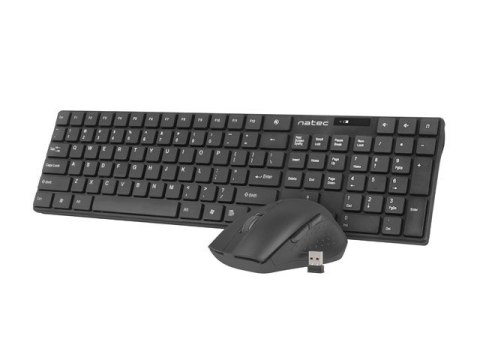 Zestaw klawiatura + mysz membranowa NATEC Stingray NZB-1440 (USB (Radio 2.4 GHz); (US); kolor czarny; optyczna; 1600 DPI, 800 DP NATEC Zestaw klawiatura + mysz membranowa NATEC Stingray NZB-1440 (USB (Radio 2.4 GHz); (US); kolor czarny; optyczna; 1600 DPI, 800 DP NATEC