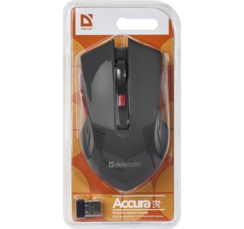 DEFENDER MYSZ BEZPRZEWODOWA ACCURA MM-275 RF CZARNO-CZERWONA OPTICAL 1600DPI 6P 52276 Defender DEFENDER MYSZ BEZPRZEWODOWA ACCURA MM-275 RF CZARNO-CZERWONA OPTICAL 1600DPI 6P 52276 Defender