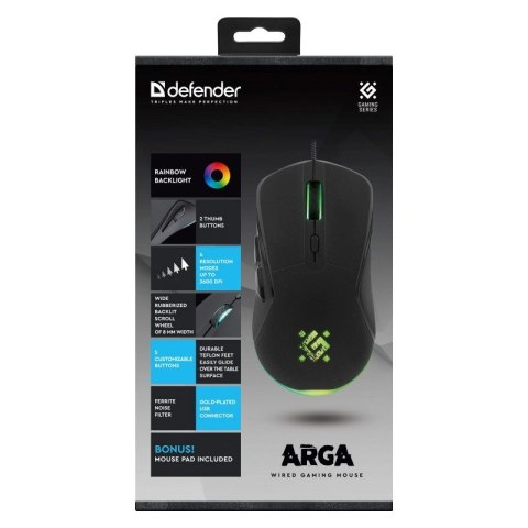 DEFENDER MYSZ GM-049 ARGA OPTIC 3200dpi 6P Defender DEFENDER MYSZ GM-049 ARGA OPTIC 3200dpi 6P Defender