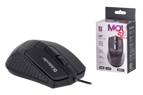 DEFENDER MYSZ PRZEWODOWA HIT MB-530 CZARNA OTPICAL 1000DPI 3P 52530 Defender DEFENDER MYSZ PRZEWODOWA HIT MB-530 CZARNA OTPICAL 1000DPI 3P 52530 Defender