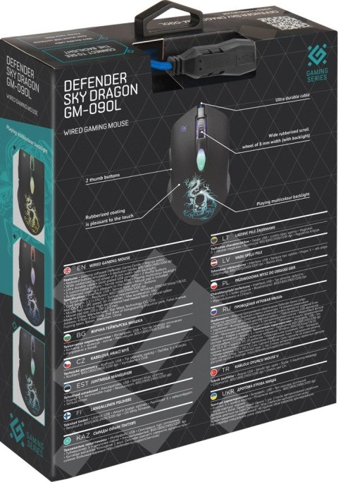 DEFENDER MYSZ PRZEWODOWA SKY DRAGON GM-090L OPTIC 3200DPI 6P 52090 Defender DEFENDER MYSZ PRZEWODOWA SKY DRAGON GM-090L OPTIC 3200DPI 6P 52090 Defender