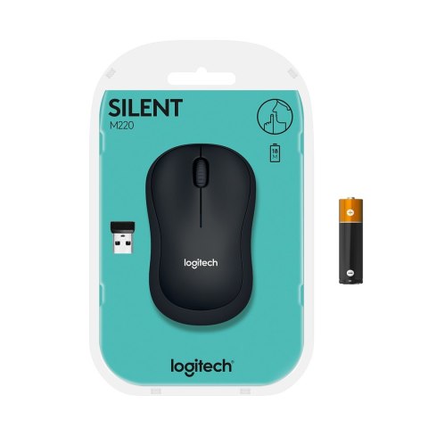 Mysz Logitech M220 Silent 910-004878 (optyczna; 1000 DPI; kolor czarny) Logitech Mysz Logitech M220 Silent 910-004878 (optyczna; 1000 DPI; kolor czarny) Logitech