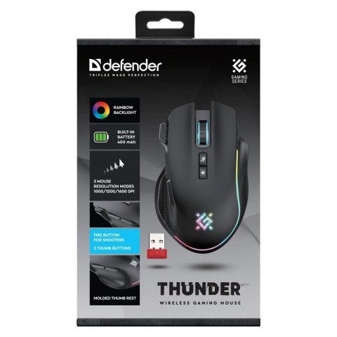 DEFENDER MYSZ GM-213 THUNDER RF 1600dpi 8P CZARNA Defender DEFENDER MYSZ GM-213 THUNDER RF 1600dpi 8P CZARNA Defender