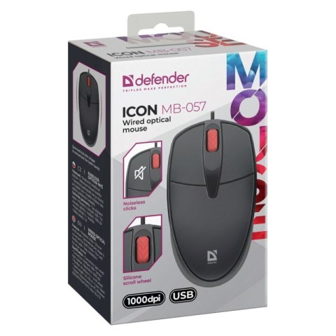 DEFENDER MYSZ ICON MB-057 CZARNA OPTICAL 1000dpi 3P Defender DEFENDER MYSZ ICON MB-057 CZARNA OPTICAL 1000dpi 3P Defender