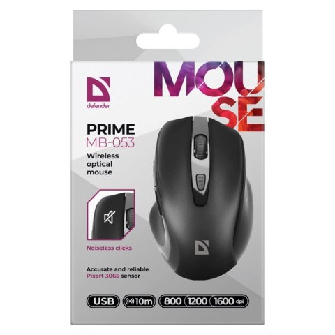 DEFENDER MYSZ PRIME MB-053 RF SILENT CZARNA OPTICAL Defender DEFENDER MYSZ PRIME MB-053 RF SILENT CZARNA OPTICAL Defender