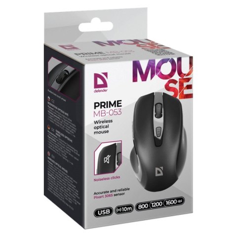 DEFENDER MYSZ PRIME MB-053 RF SILENT CZARNA OPTICAL Defender DEFENDER MYSZ PRIME MB-053 RF SILENT CZARNA OPTICAL Defender