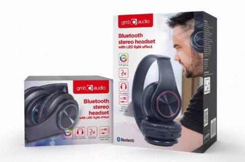 GEMBIRD SŁUCHAWKI STEREOFONICZNE LED BLUETOOTH CZARNE + MIKROFON + REGULACJA GEMBIRD GEMBIRD SŁUCHAWKI STEREOFONICZNE LED BLUETOOTH CZARNE + MIKROFON + REGULACJA GEMBIRD