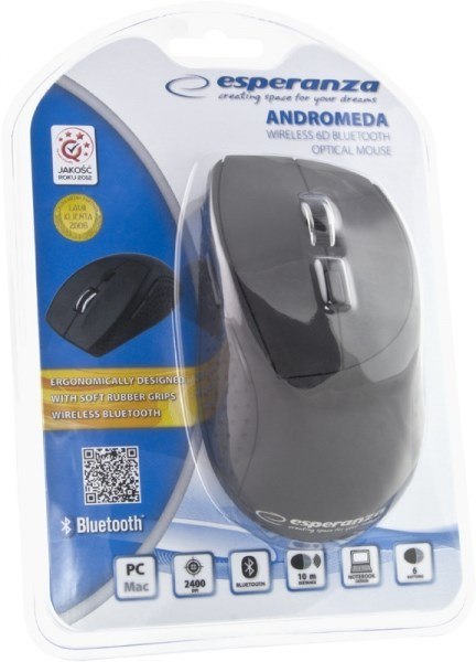 Mysz Esperanza Andromeda EM123K (optyczna; 2400 DPI; kolor czarny) Esperanza Mysz Esperanza Andromeda EM123K (optyczna; 2400 DPI; kolor czarny) Esperanza