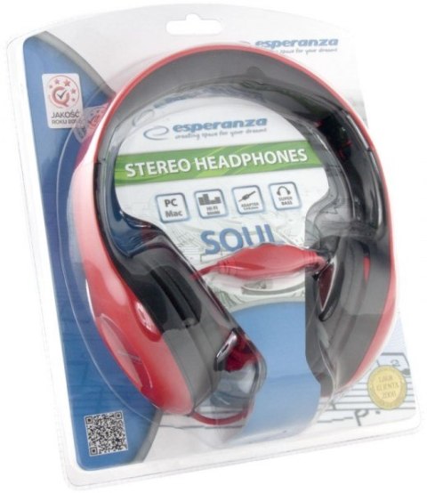 Słuchawki Esperanza Soul EH138R (kolor czerwony) Esperanza Słuchawki Esperanza Soul EH138R (kolor czerwony) Esperanza