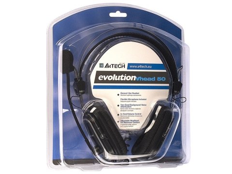 Słuchawki z mikrofonem A4 TECH Evo Vhead 50 A4TSLU09264 (kolor czarny) A4 TECH Słuchawki z mikrofonem A4 TECH Evo Vhead 50 A4TSLU09264 (kolor czarny) A4 TECH