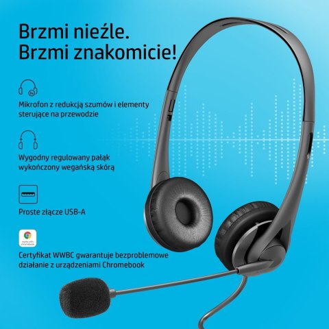 Słuchawki z mikrofonem HP Stereo USB Headset G2 przewodowe czarne 428H5AA Hewlett-Packard Słuchawki z mikrofonem HP Stereo USB Headset G2 przewodowe czarne 428H5AA Hewlett-Packard