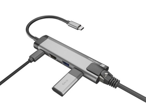 NATEC MULTIPORT FOWLER GO USB-C -> HUB USB 3.0 X2, HDMI 4K, USB-C PD, RJ45 NMP-1985 NATEC NATEC MULTIPORT FOWLER GO USB-C -> HUB USB 3.0 X2, HDMI 4K, USB-C PD, RJ45 NMP-1985 NATEC