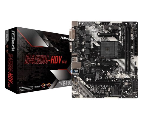 Płyta główna Asrock B450M-HDV R4.0 (AM4; 2x DDR4 DIMM; Micro ATX) Asrock Płyta główna Asrock B450M-HDV R4.0 (AM4; 2x DDR4 DIMM; Micro ATX) Asrock