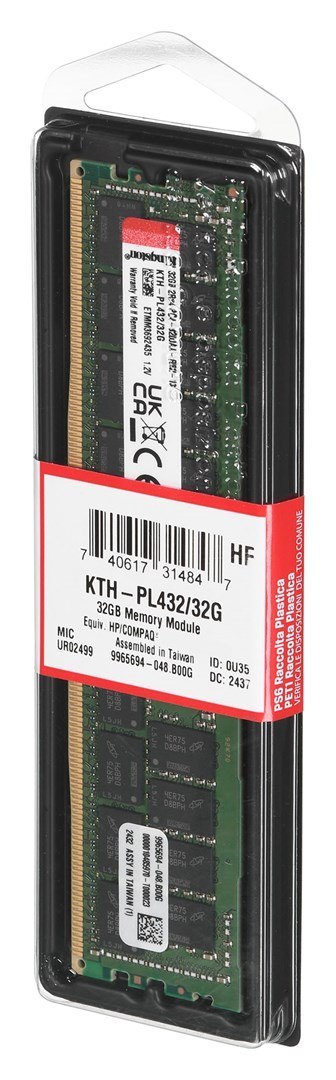 Pamięć Kingston dedykowana do HPE/HP 32GB DDR4-3200Mhz Reg ECC Module Kingston Pamięć Kingston dedykowana do HPE/HP 32GB DDR4-3200Mhz Reg ECC Module Kingston