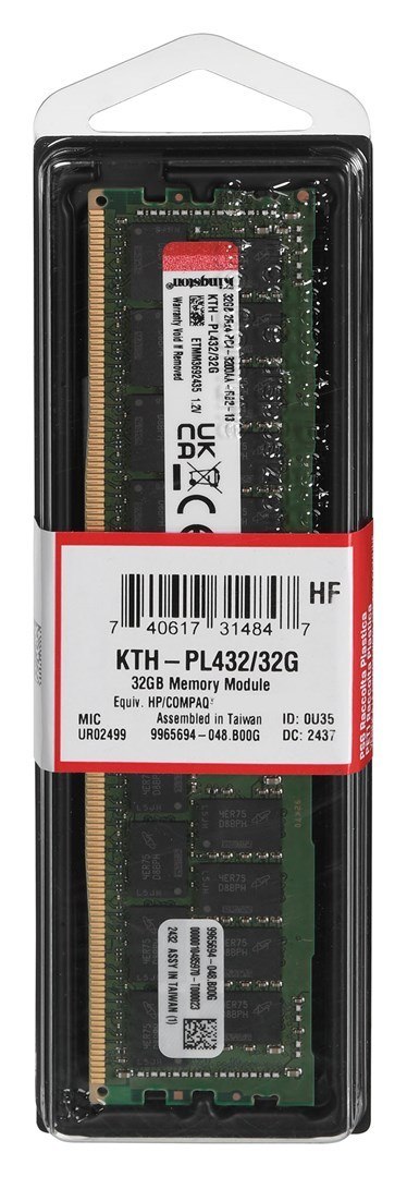 Pamięć Kingston dedykowana do HPE/HP 32GB DDR4-3200Mhz Reg ECC Module Kingston Pamięć Kingston dedykowana do HPE/HP 32GB DDR4-3200Mhz Reg ECC Module Kingston