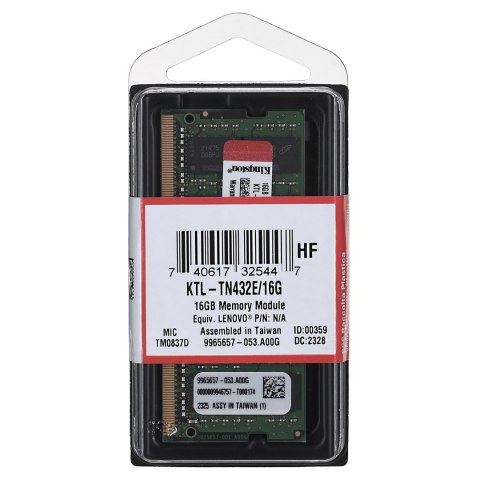 Pamięć Kingston dedykowana do Lenovo 16GB DDR4 3200Mhz ECC SODIMM Kingston