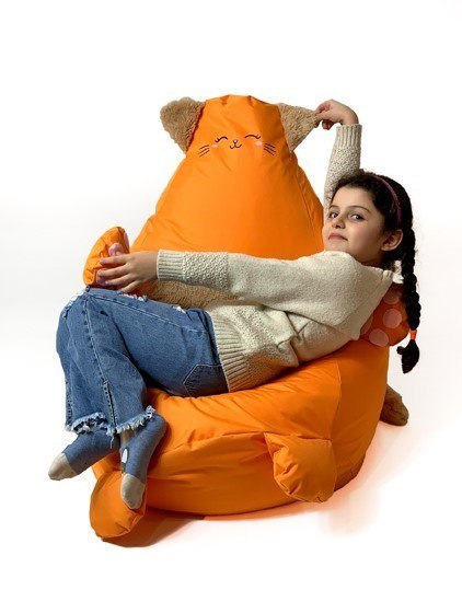 Pufa worek sako KOTEK pomarańczowy L 105x80 Go Gift Pufa worek sako KOTEK pomarańczowy L 105x80 Go Gift