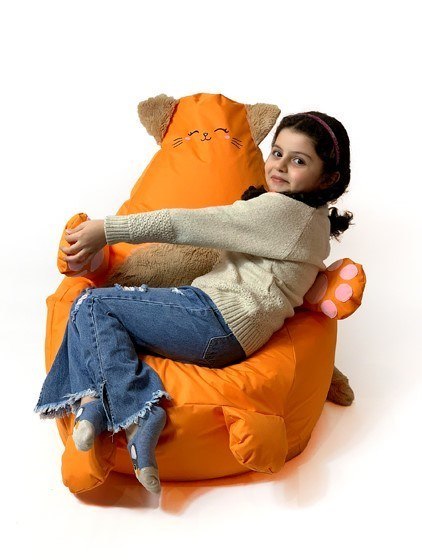 Pufa worek sako KOTEK pomarańczowy XL 130x90 Go Gift Pufa worek sako KOTEK pomarańczowy XL 130x90 Go Gift