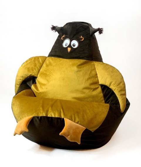 Pufa worek sako SOWA brąz-złoty L 105x80 Go Gift Pufa worek sako SOWA brąz-złoty L 105x80 Go Gift