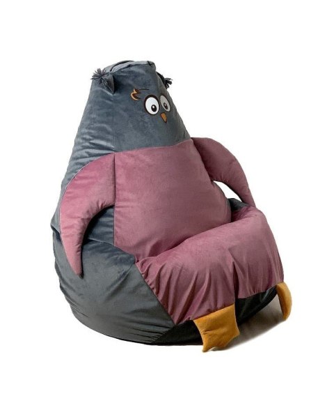 Pufa worek sako SOWA szary-róż XL 130x90 Go Gift Pufa worek sako SOWA szary-róż XL 130x90 Go Gift