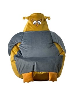 Pufa worek sako SOWA złoty-szary XL 130x90 Go Gift