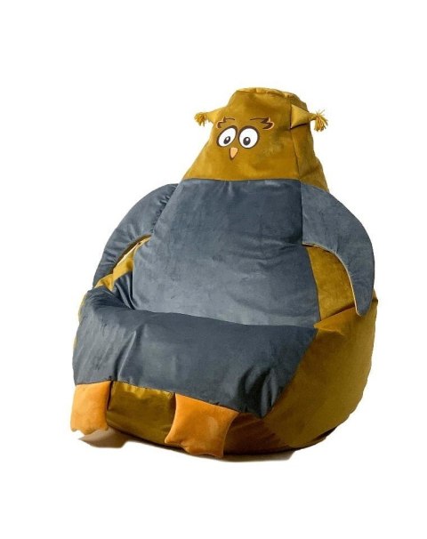 Pufa worek sako SOWA złoty-szary XL 130x90 Go Gift Pufa worek sako SOWA złoty-szary XL 130x90 Go Gift