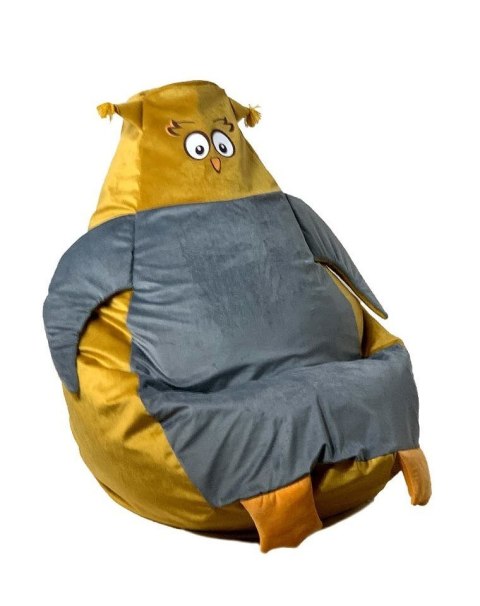 Pufa worek sako SOWA złoty-szary XL 130x90 Go Gift Pufa worek sako SOWA złoty-szary XL 130x90 Go Gift