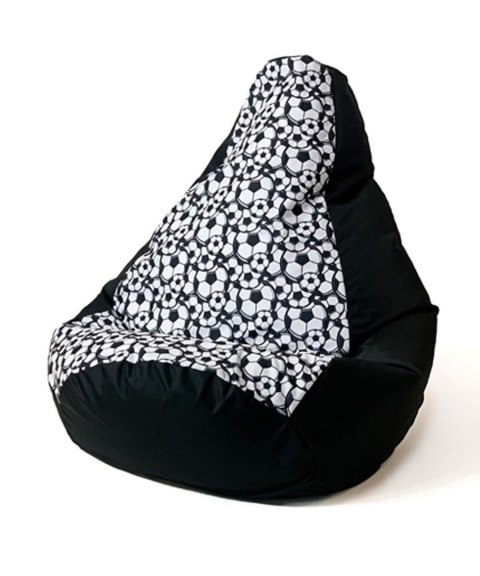 Pufa worek sako GRUSZA DRUK czarny-piłka L 105x80 Go Gift Pufa worek sako GRUSZA DRUK czarny-piłka L 105x80 Go Gift