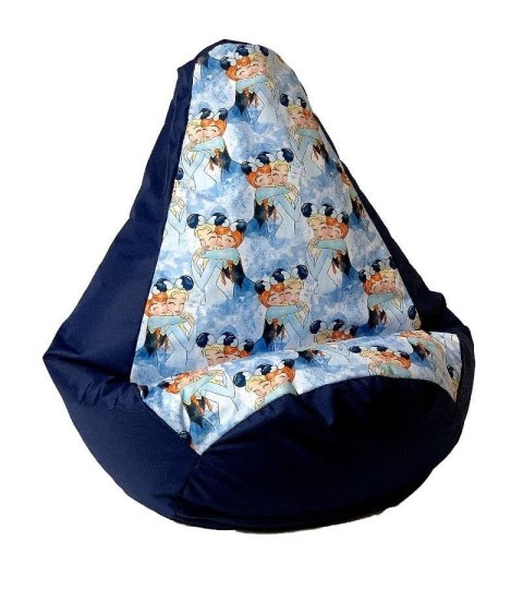 Pufa worek sako GRUSZA DRUK granatowy-Kraina Lodu XL 130x90 Go Gift Pufa worek sako GRUSZA DRUK granatowy-Kraina Lodu XL 130x90 Go Gift