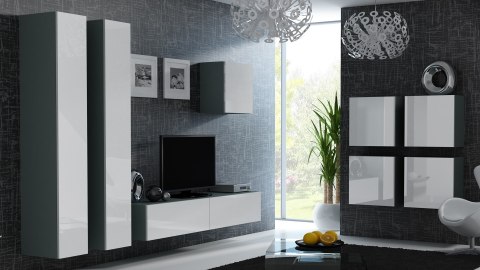 Witryna VIGO kwadrat 50/50/30 szary/biały połysk Cama MEBLE Witryna VIGO kwadrat 50/50/30 szary/biały połysk Cama MEBLE