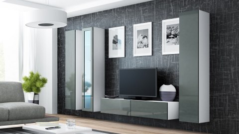 Witryna VIGO pełna'180' 180/40/30 biały/szary poł Cama MEBLE Witryna VIGO pełna'180' 180/40/30 biały/szary poł Cama MEBLE