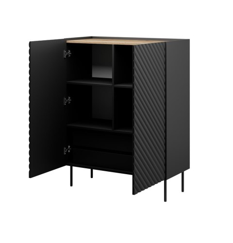 Regał 2D2SZ ONDA 98x45x127 czarny Cama MEBLE Regał 2D2SZ ONDA 98x45x127 czarny Cama MEBLE
