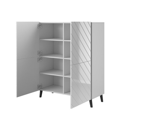Regał ABETO 100,5x40xH121,5 biały/biały połysk Cama MEBLE Regał ABETO 100,5x40xH121,5 biały/biały połysk Cama MEBLE
