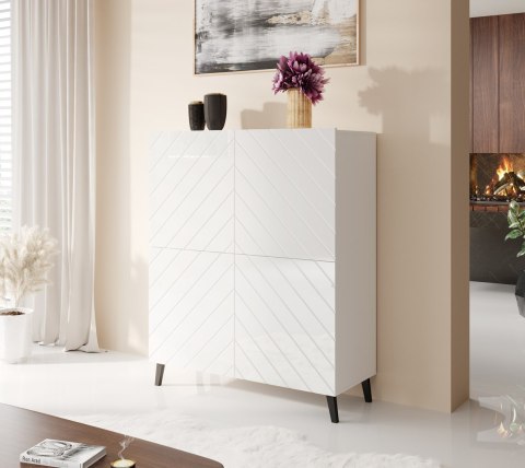 Regał ABETO 100,5x40xH121,5 biały/biały połysk Cama MEBLE Regał ABETO 100,5x40xH121,5 biały/biały połysk Cama MEBLE