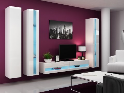 Regał VIGO NEW 180/40/30 biały/biały połysk Cama MEBLE Regał VIGO NEW 180/40/30 biały/biały połysk Cama MEBLE