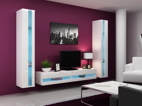 Regał VIGO NEW 180/40/30 biały/biały połysk Cama MEBLE Regał VIGO NEW 180/40/30 biały/biały połysk Cama MEBLE
