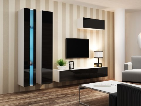 Regał VIGO NEW 180/40/30 biały/czarny połysk Cama MEBLE Regał VIGO NEW 180/40/30 biały/czarny połysk Cama MEBLE
