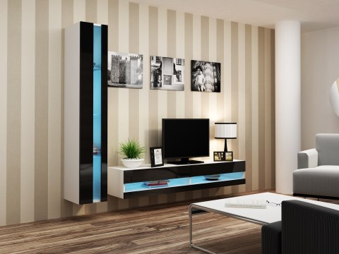 Regał VIGO NEW 180/40/30 biały/czarny połysk Cama MEBLE Regał VIGO NEW 180/40/30 biały/czarny połysk Cama MEBLE