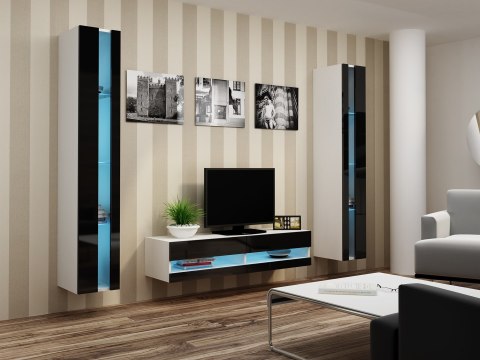 Regał VIGO NEW 180/40/30 biały/czarny połysk Cama MEBLE Regał VIGO NEW 180/40/30 biały/czarny połysk Cama MEBLE