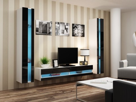 Regał VIGO NEW 180/40/30 biały/czarny połysk Cama MEBLE Regał VIGO NEW 180/40/30 biały/czarny połysk Cama MEBLE