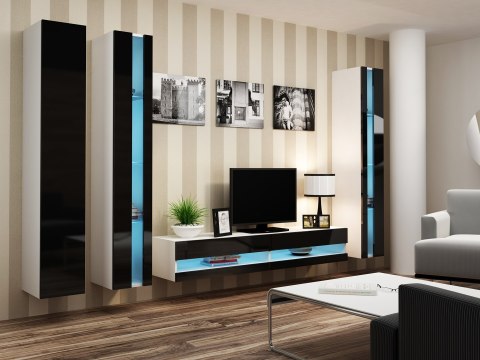 Regał VIGO NEW 180/40/30 biały/czarny połysk Cama MEBLE Regał VIGO NEW 180/40/30 biały/czarny połysk Cama MEBLE