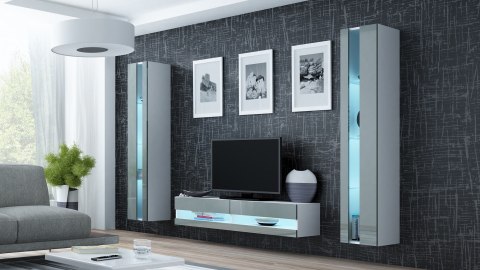 Regał VIGO NEW 180/40/30 biały/szary połysk Cama MEBLE Regał VIGO NEW 180/40/30 biały/szary połysk Cama MEBLE