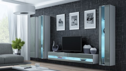 Regał VIGO NEW 180/40/30 biały/szary połysk Cama MEBLE Regał VIGO NEW 180/40/30 biały/szary połysk Cama MEBLE