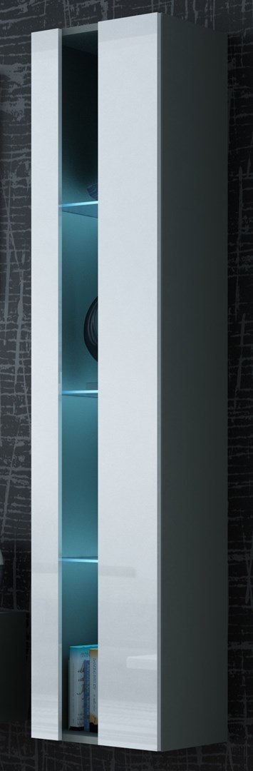 Regał VIGO NEW 180/40/30 szary/biały połysk Cama MEBLE