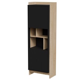 Witryna PORTO 59x38x180 dąb/czarny Cama MEBLE
