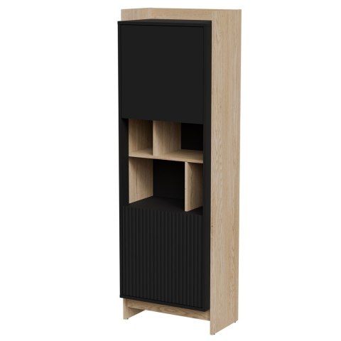 Witryna PORTO 59x38x180 dąb/czarny Cama MEBLE