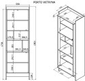 Witryna PORTO 59x38x180 dąb/czarny Cama MEBLE