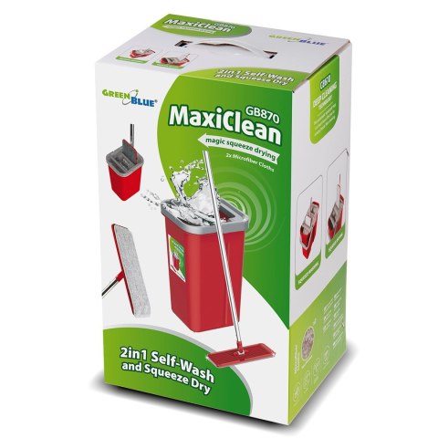 GREENBLUE MOP PŁASKI Z WIADREM I WYCISKACZEM MAXICLEAN + DWA WKŁADY MICROFIBRA HQ, POJEMNOŚĆ 8L GB870 GreenBlue GREENBLUE MOP PŁASKI Z WIADREM I WYCISKACZEM MAXICLEAN + DWA WKŁADY MICROFIBRA HQ, POJEMNOŚĆ 8L GB870 GreenBlue